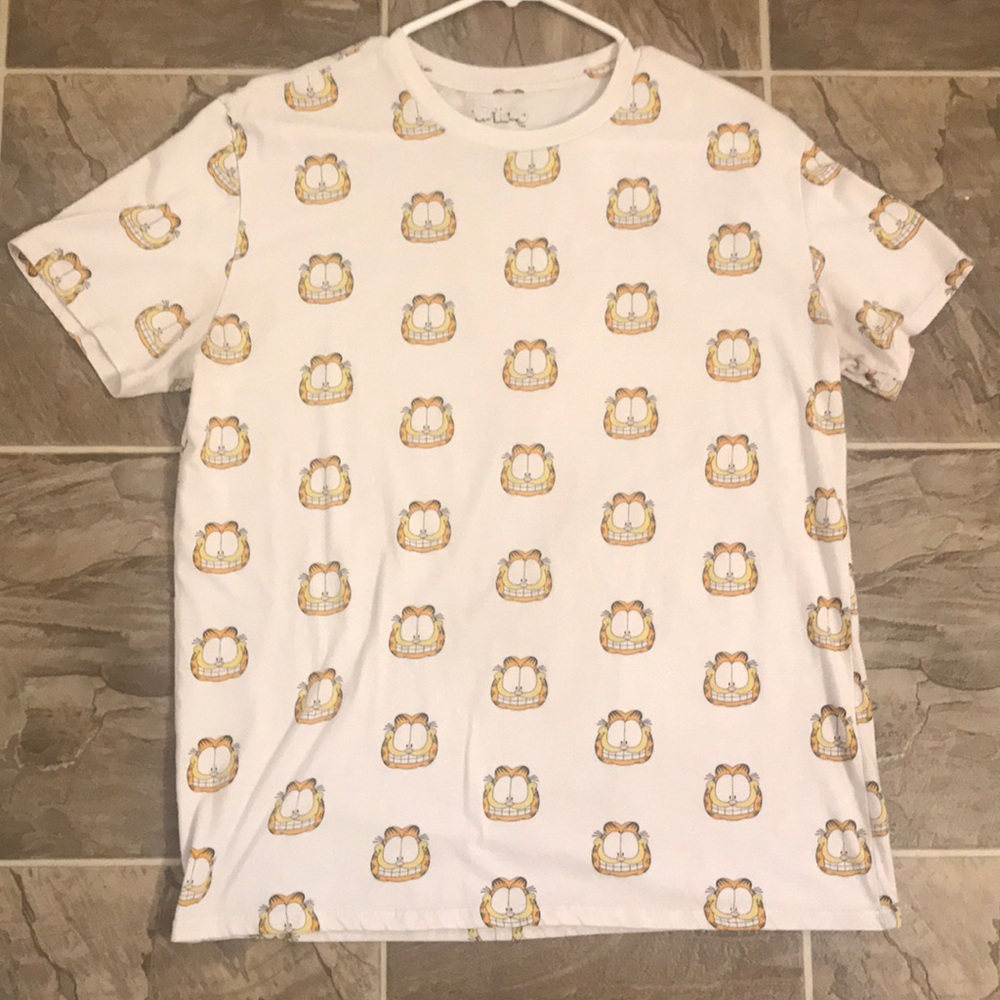 White Garfield Crew Neck T-shirt